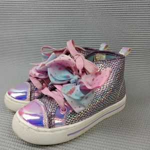 Kids Girls Jojo Siwa Iridescent Mermaid Scale Purple White  Shoes SIze 10